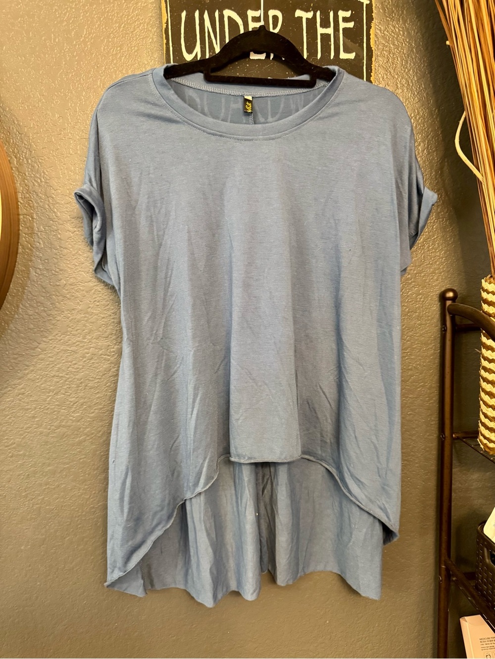 Casual High-Low Light Blue Women’s Top. XL